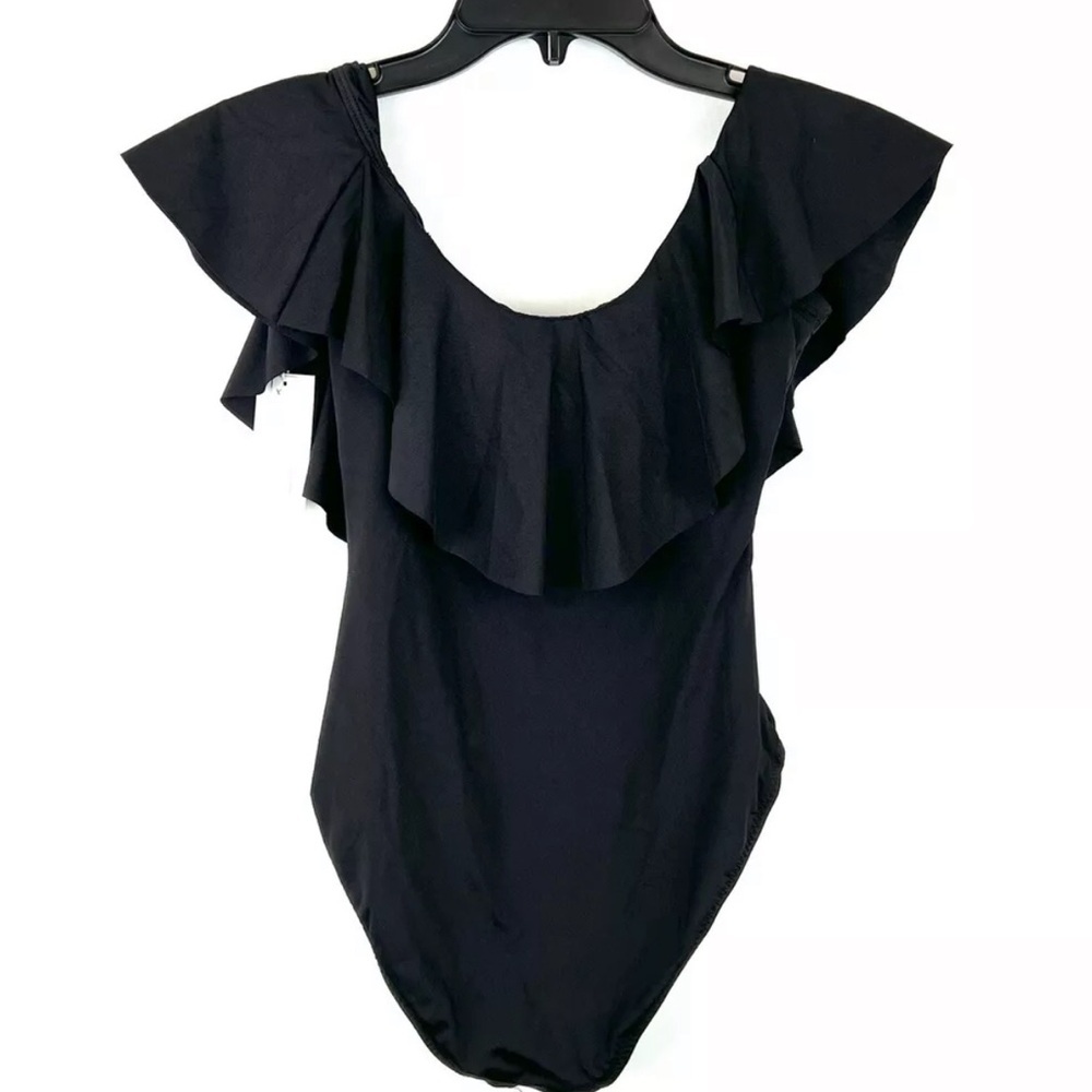 Trina Turk Women’s Black Off The Shoulder One Piece Swimsuit Size 4 - Picture 2 of 2